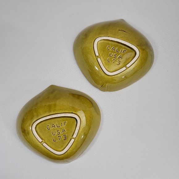 (2) Vtg California Pottery USA L73 Leaf Dish Bowls - Picture 5 of 16